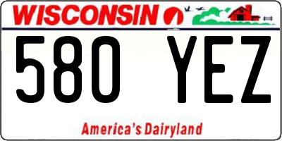WI license plate 580YEZ