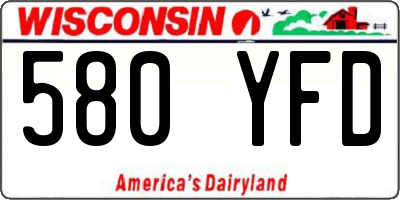 WI license plate 580YFD