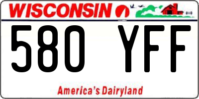 WI license plate 580YFF