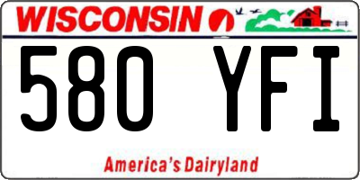 WI license plate 580YFI