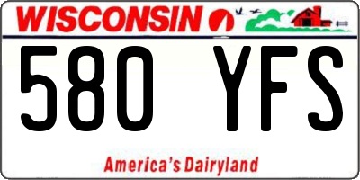WI license plate 580YFS