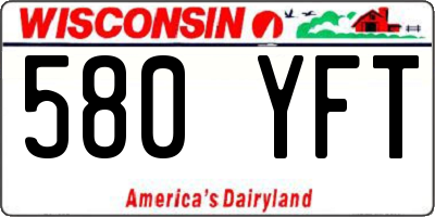 WI license plate 580YFT