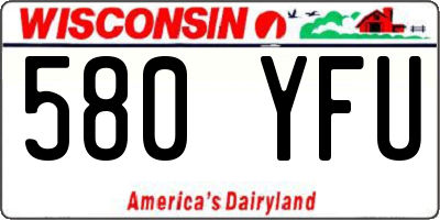 WI license plate 580YFU