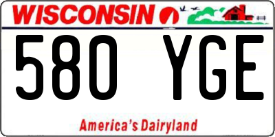 WI license plate 580YGE
