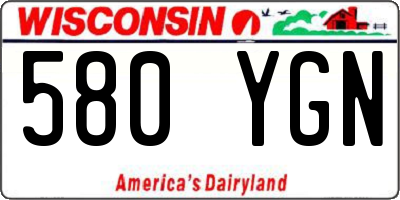 WI license plate 580YGN