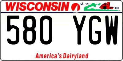 WI license plate 580YGW