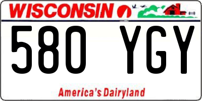 WI license plate 580YGY