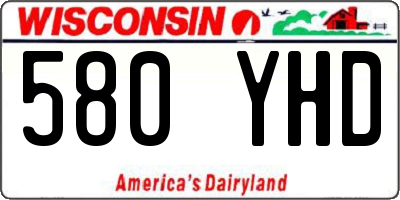 WI license plate 580YHD