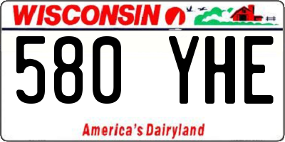 WI license plate 580YHE