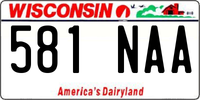 WI license plate 581NAA