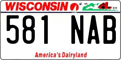 WI license plate 581NAB