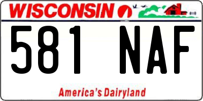 WI license plate 581NAF