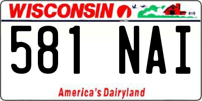 WI license plate 581NAI