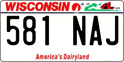 WI license plate 581NAJ