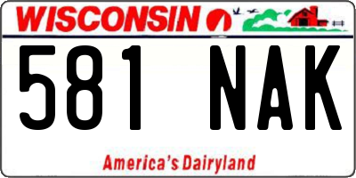 WI license plate 581NAK