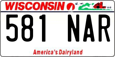 WI license plate 581NAR