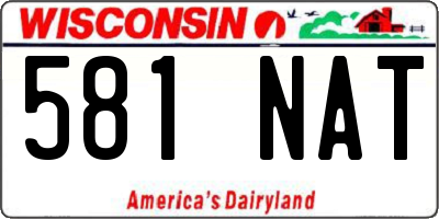 WI license plate 581NAT