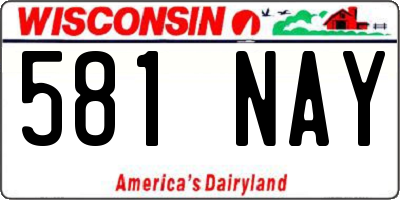 WI license plate 581NAY