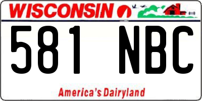 WI license plate 581NBC