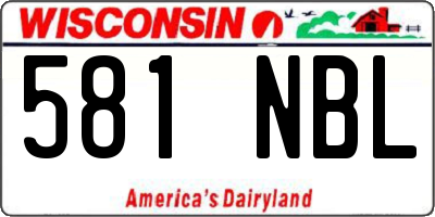 WI license plate 581NBL