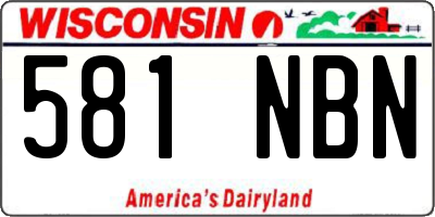 WI license plate 581NBN