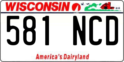 WI license plate 581NCD