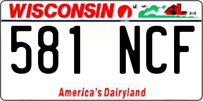 WI license plate 581NCF