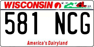 WI license plate 581NCG