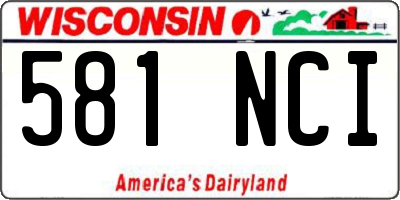 WI license plate 581NCI