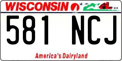 WI license plate 581NCJ
