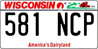 WI license plate 581NCP