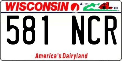WI license plate 581NCR