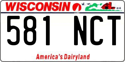 WI license plate 581NCT
