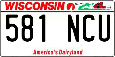 WI license plate 581NCU