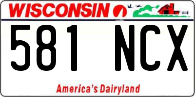 WI license plate 581NCX