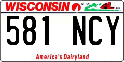 WI license plate 581NCY
