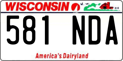 WI license plate 581NDA