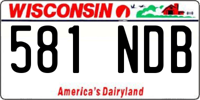 WI license plate 581NDB