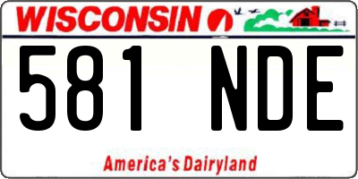 WI license plate 581NDE