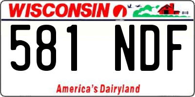 WI license plate 581NDF
