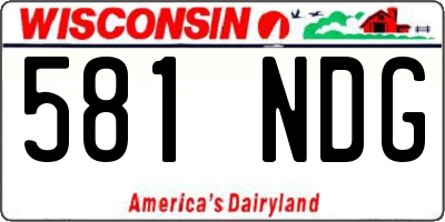 WI license plate 581NDG