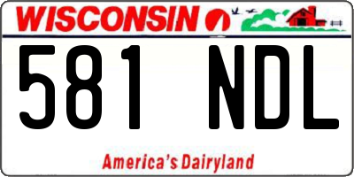 WI license plate 581NDL