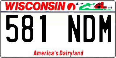 WI license plate 581NDM