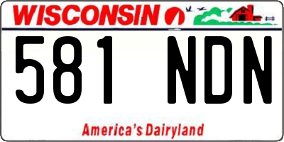 WI license plate 581NDN
