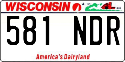 WI license plate 581NDR