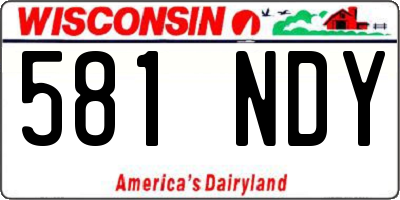 WI license plate 581NDY