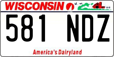 WI license plate 581NDZ