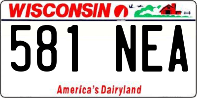 WI license plate 581NEA