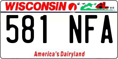 WI license plate 581NFA