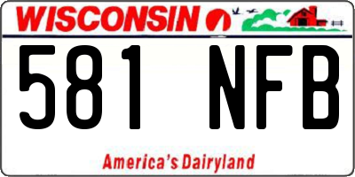 WI license plate 581NFB